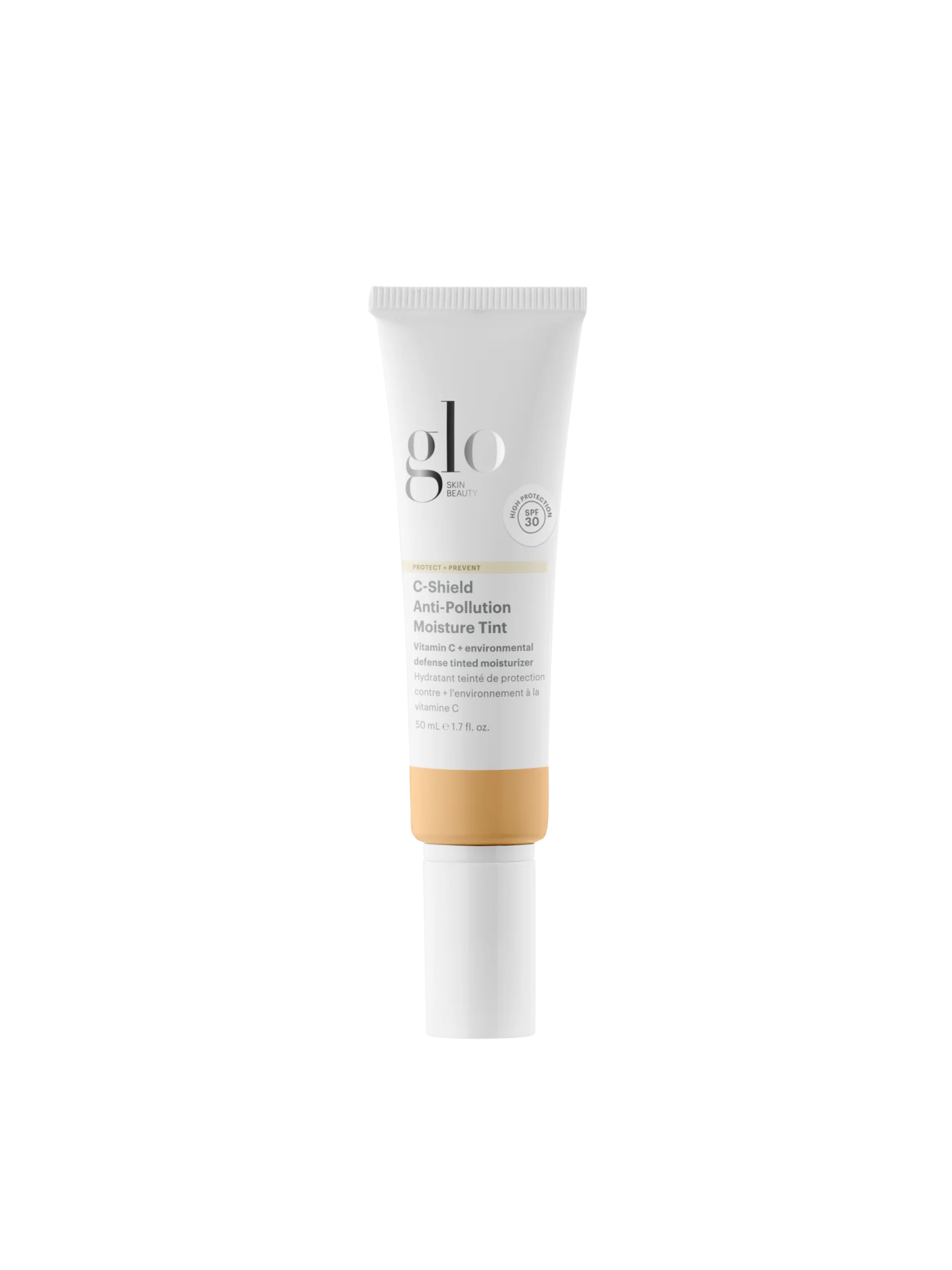 GLO SKIN BEAUTY C-Shield apsauginis drėkinamasis kremas su atspalviu SPF30, 2ml sausai/mišriai odai